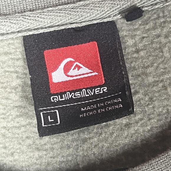 Quiksilver Sweater Mens Large Green Crewneck Pullover Logo Surf Skate Casual - Picture 3 of 7